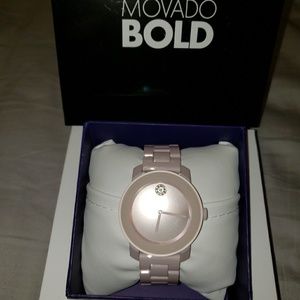 Authentic Movado Bold Pink Ceramic Watch